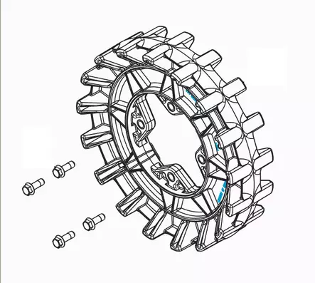 Camso Sprocket 17 teeth 4S, 4 bolt 3/8-16 x 1 1/4 - Mönkijän Telaketjusarjojen varaosat - 73556 - 1