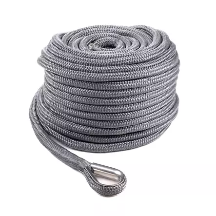 Qvarken Ankkuriköysi Dockline koussilla 18mm 50m harmaa - Veneen kiinnitys - 111186 - 1