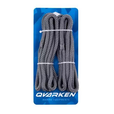 Qvarken Lepuuttajaköysi 6mm 1,5m harmaa 2kpl - Veneen kiinnitys - 111046 - 1