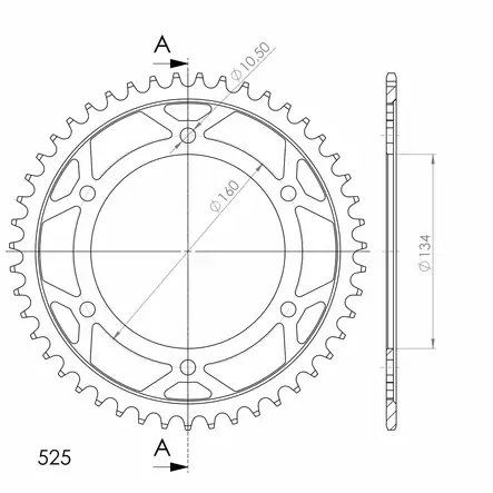 Supersprox / JT Teräs takaratas 1307.46 - Moottoripyörän Ketjut & rattaat - 101566 - 1