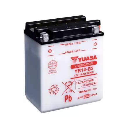 Yuasa akku, YB14-B2 (cp) Happopatruuna mukana (4) - Yleisosat - Akut - 107556 - 1