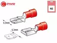 C-PWR LATTALIITTIMET PUN 6,3MM 40KPL - Yleisosat ja tarvikkeet - 42186 - 1
