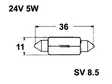 POLTTIMO 24V 5W 11X38MM - Yleisosat ja tarvikkeet - 69446 - 1