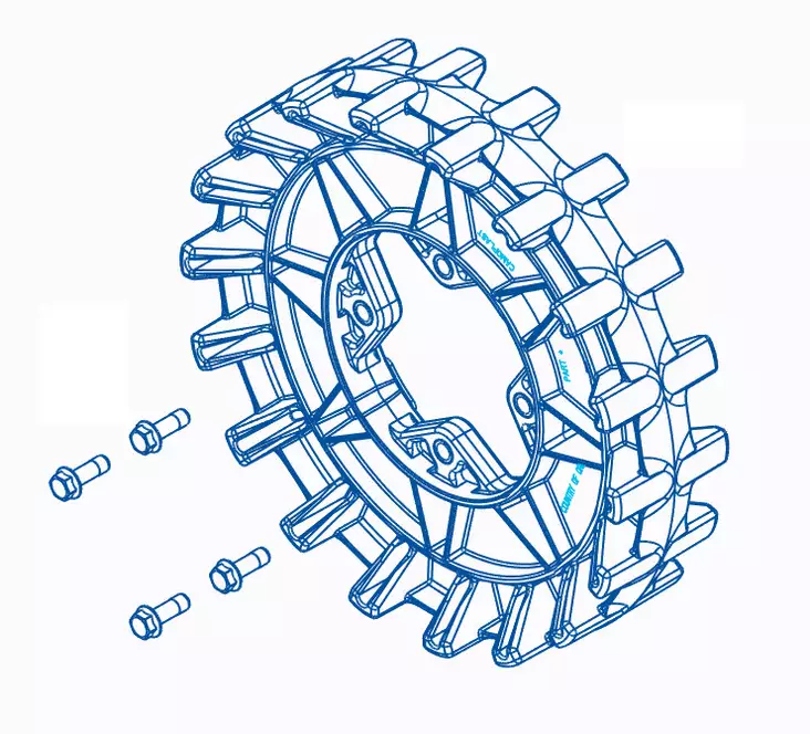 Camso Sprocket 18 teeth 4S, 4 bolt 3/8-16 x 1 1/4 - Mönkijän Telaketjusarjojen varaosat - 81227 - 1