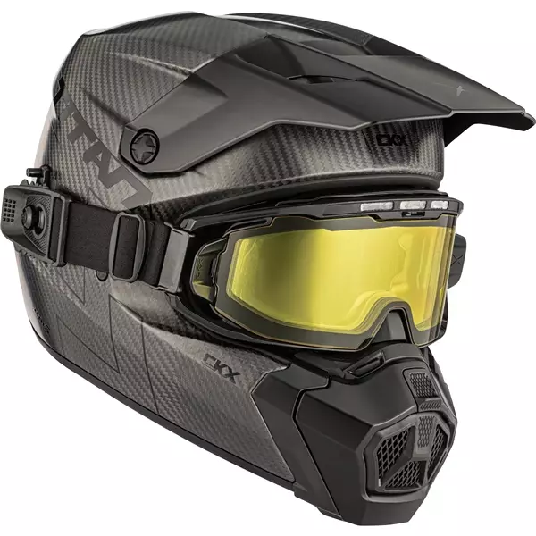 CKX Kypärä Titan AMS Matta Carbon + Sähköläm. Ajolasit XL - Moottorikelkan Offroad-kypärät - 78837 - 1