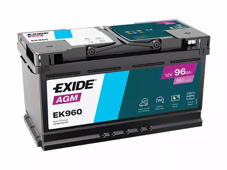 EK960 EXIDE AGM 96AH 353X175X190 -/+ 850A - Yleisosat ja tarvikkeet - 161327 - 1