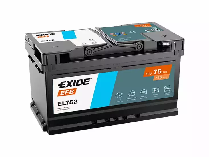 EL752 EXIDE EFB 75AH 315X175X175 -/+ 730A - Yleisosat ja tarvikkeet - 45387 - 1