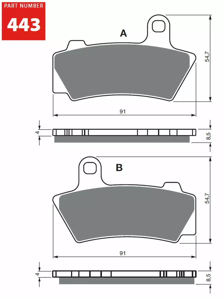 GOLDFREN Jarrupalat 443 Ceramic Carbon AD BMW R18 21-.. - Moottoripyörän Jarrupalat - 79897 - 1