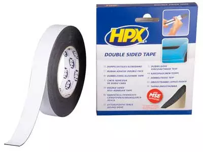 KAKSIPUOLEINEN VAAHTOTEIPPI MUSTA HPX 25MMX10M - Yleisosat ja tarvikkeet - 49007 - 1