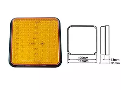 LED TAKAVALO 10-30V KELT 100X100MM (VILKKU) - Yleisosat ja tarvikkeet - 49957 - 1