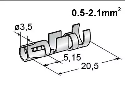 LIITIN 3,5MM NAARAS 0,5-2,1MMM2 - Yleisosat ja tarvikkeet - 71337 - 1
