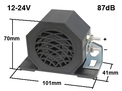 PERUUTUSHÄLYTIN 12/24V 97DB 102X70X41MM - Yleisosat ja tarvikkeet - 54777 - 1