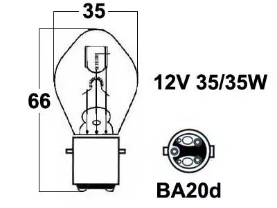 POLTTIMO 12V 35/35W BA20D - Yleisosat ja tarvikkeet - 69497 - 1