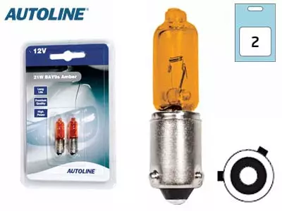 POLTTIMO AUTOLINE 12V 21W BAY9S KELT 2 KPL/BLISTER - Yleisosat ja tarvikkeet - 69677 - 1
