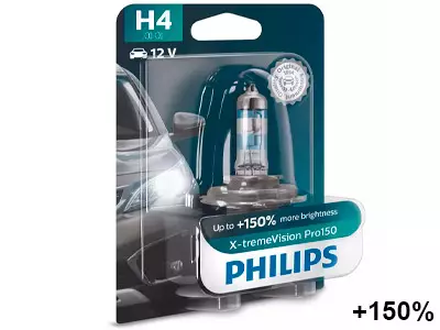 POLTTIMO PHILIPS H4 12V X-TREMEVISION PRO150 BLISTER - Yleisosat ja tarvikkeet - 74997 - 1