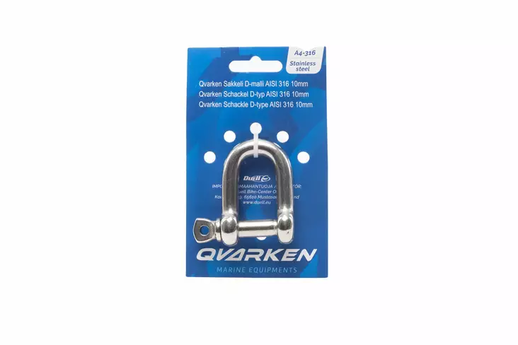 Qvarken Sakkeli D-malli AISI 316 4mm - Veneen Karabiinit & sakkelit - 111427 - 1
