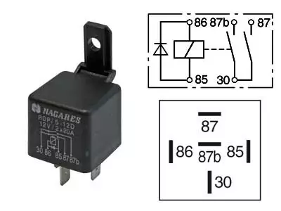 RELE 12V 2X20A 5-N. DIODI - Yleisosat ja tarvikkeet - 43607 - 1