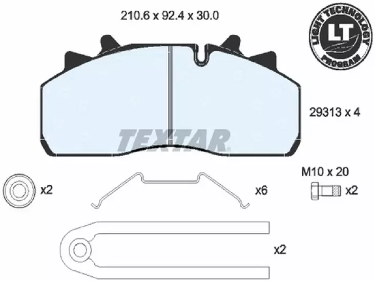 TEXTAR JARRUPALASARJA WABCO PAN 19-1 SAF SK 19.5 - Yleisosat ja tarvikkeet - 55577 - 1