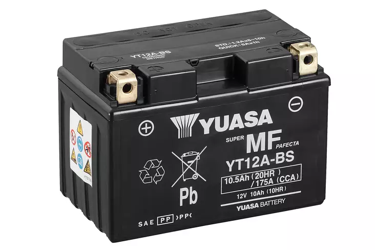 Yuasa akku, YT12A-BS (cp) Happopatruuna mukana (6) - Yleisosat - Akut - 106947 - 1