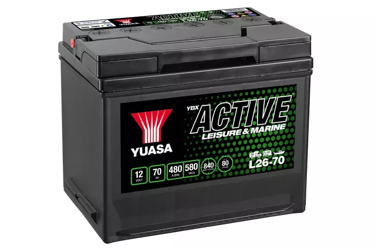 Yuasa L26-70 Active Leisure Battery 12V 70Ah 480A Huom.Rullakkorahti (18) - Yleisosat - Akut - 107237 - 1
