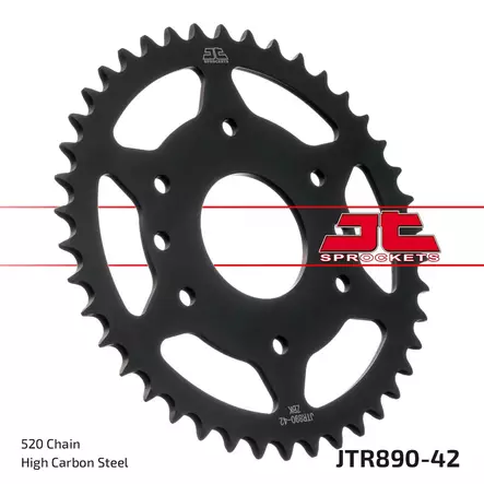 JT Takaratas ZBK - Musta Zinc JTR890.42ZBK - Moottoripyörän Ketjut & rattaat - 99987 - 1