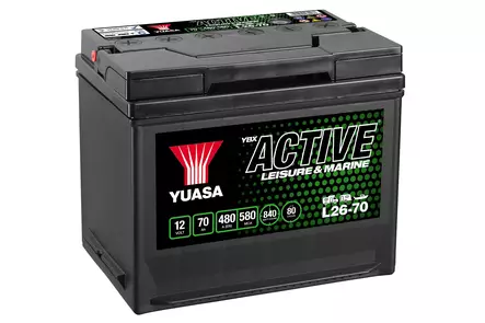 Yuasa L26-70 Active Leisure Battery 12V 70Ah 480A Huom.Rullakkorahti (18) - Yleisosat - Akut - 107237 - 1