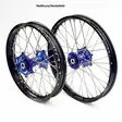REX WHEELS 21-1,60 TE&FE 16-..,TC&FC 15-.. MUSTA VANNE/SININEN NAPA 22MM - Moottoripyörän Täydelliset vanteet - 85877 - 1