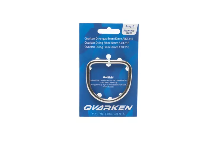 D-rengas AISI316 8x50mm - Veneen Karabiinit & sakkelit - 91228 - 1