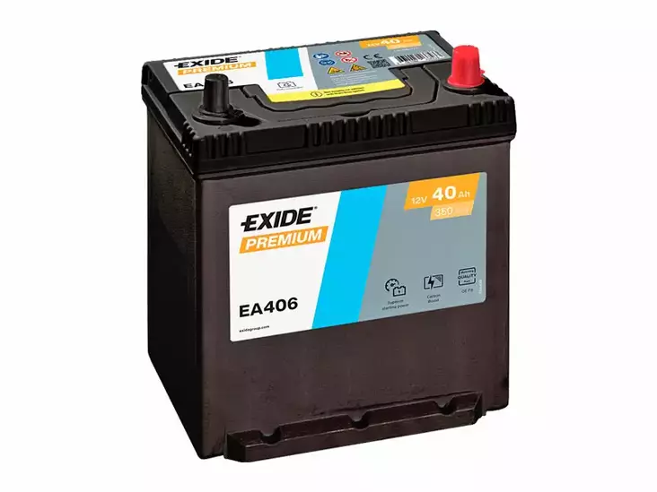 EA406 EXIDE PREMIUM 40AH 187X136X220 -/+ 350A - Yleisosat ja tarvikkeet - 45578 - 1