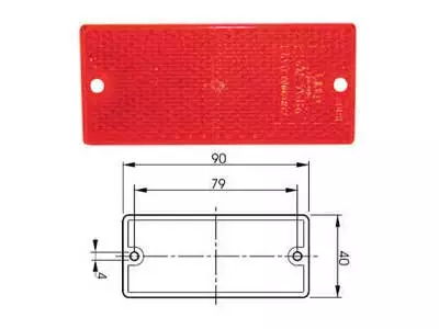 HEIJASTIN PUN 90X40MM # - Yleisosat ja tarvikkeet - 37858 - 1