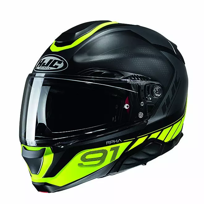 HJC Kypärä RPHA 91 Rafino Musta/Fluo Keltainen MC3HSF L 58-59cm - MP Avattavat kypärät - 107918 - 1