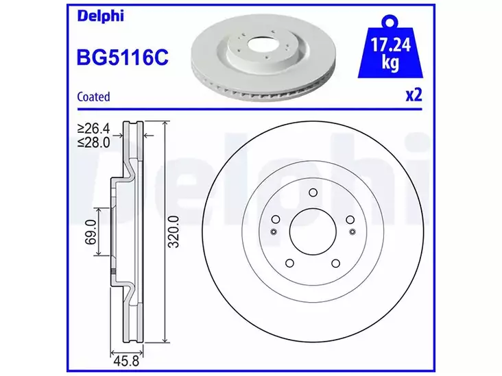 JARRULEVY DELPHI, 2 KPL / PKT, ETU MITSUBISHI - Yleisosat ja tarvikkeet - 15068 - 1