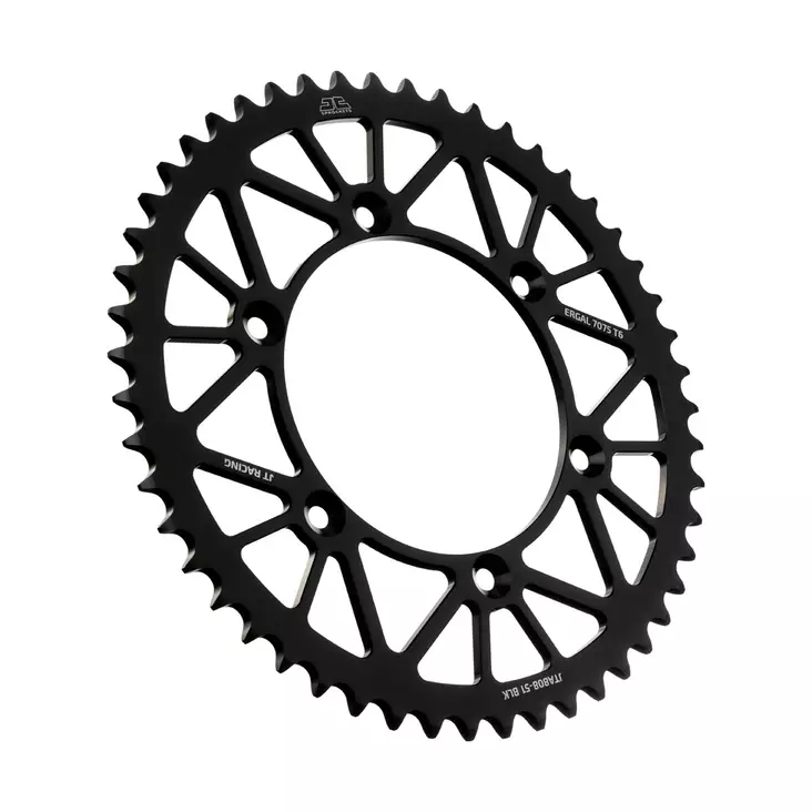 JT Takaratas Alumiini 7075 T6 Musta JTA808.51BLK - Moottoripyörän Ketjut & rattaat - 101748 - 1