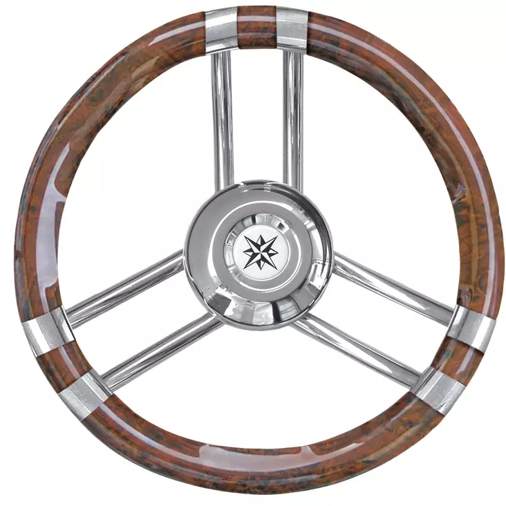Osculati Steer. wheel C root coated laquered/SS 350 mm - Veneen Ohjaus & hallintalaitteet - 86098 - 1
