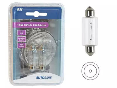 POLTTIMO 6V 15W 15X44MM SV8,5 2KPL - Yleisosat ja tarvikkeet - 28638 - 1