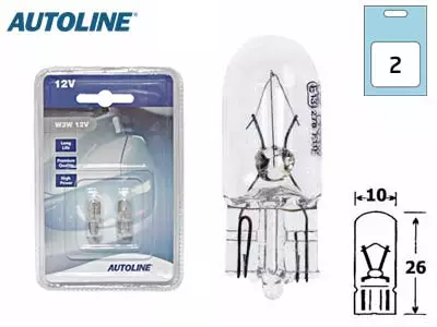 POLTTIMOPARI AUTOLINE 12V 3W T10 BLISTER - Yleisosat ja tarvikkeet - 69418 - 1