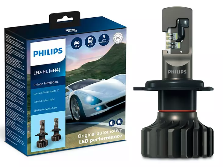 POLTTIMOPARI # PHILIPS LED H4 12/24V PRO9100 - Yleisosat ja tarvikkeet - 73898 - 1