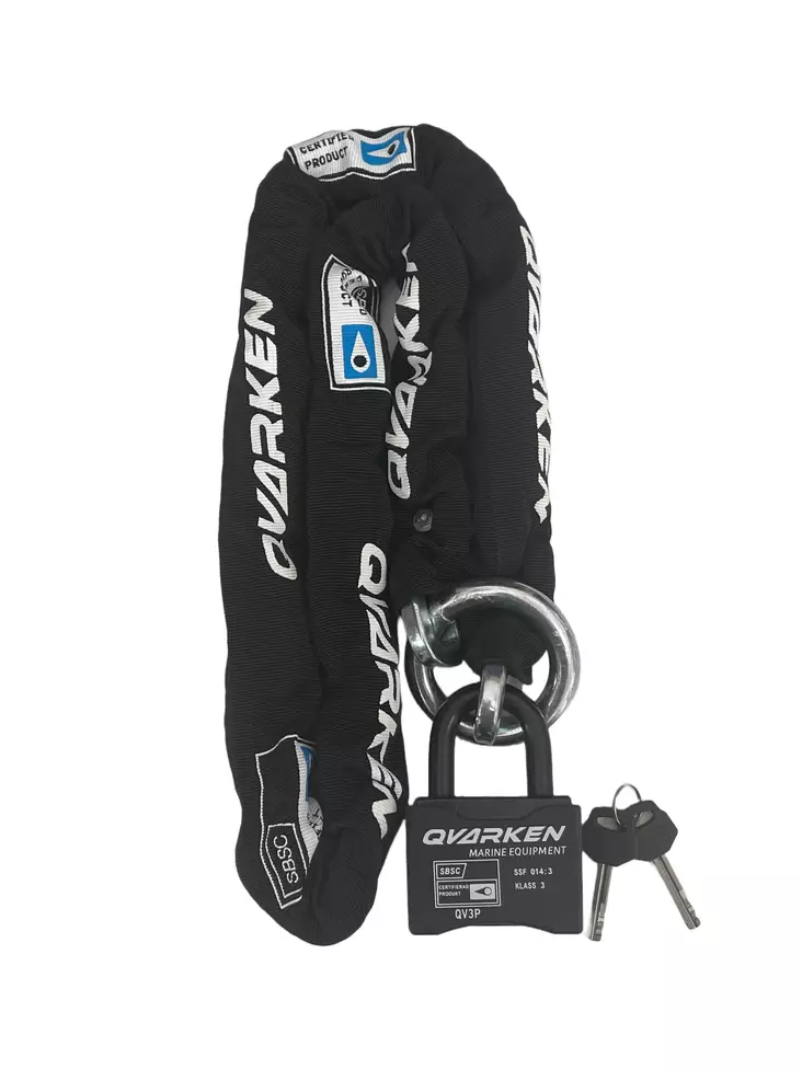 Qvarken Lukituspaketti ketju+lukko Luokka 3 1,5m - Veneen Lukot - 72748 - 1