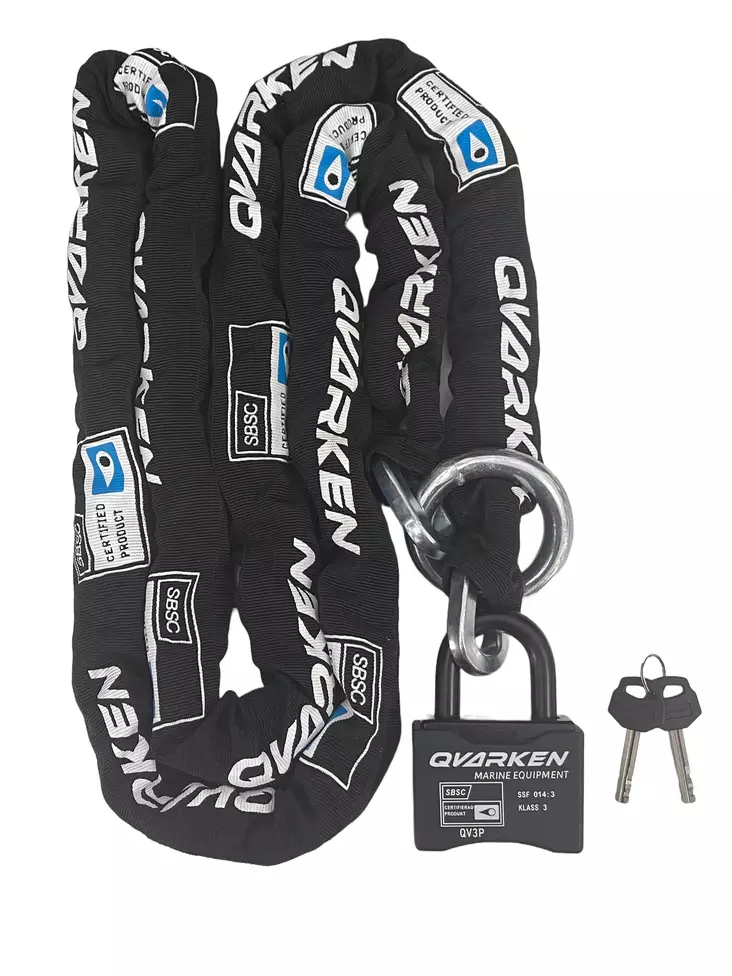 Qvarken Lukituspaketti ketju+lukko Luokka 3 2,5m - Veneen Lukot - 87308 - 1