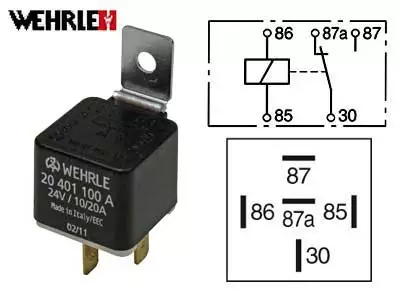 RELE WEHRLE 24V 10/20A 5-N. 87A, PITIMELLÄ * - Yleisosat ja tarvikkeet - 42878 - 1
