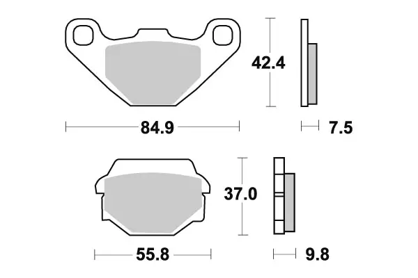 Sbs Jarrupalat Sintered Taakse - Moottoripyörän Jarrupalat - 104718 - 1