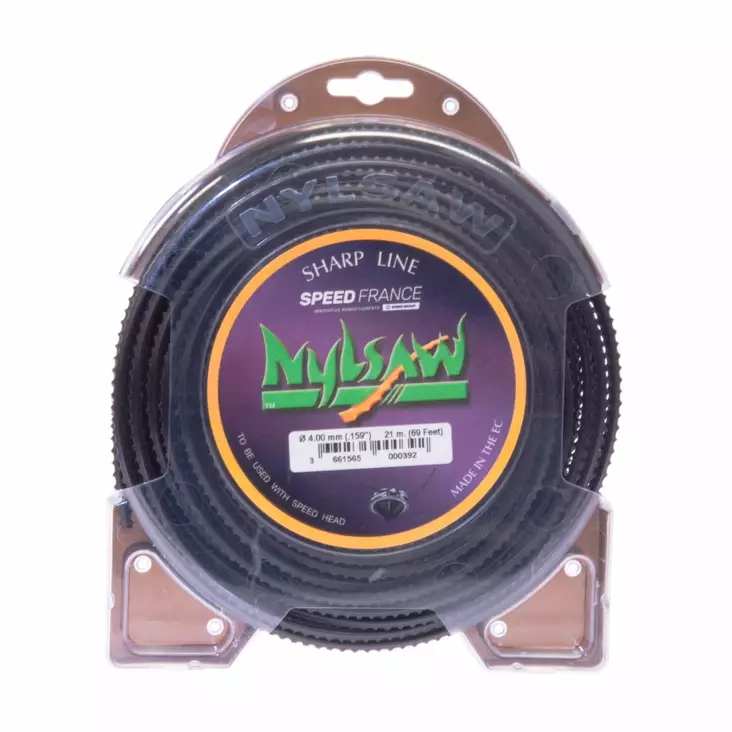 Speed-France Trimmerin siima, Nylsaw, Hammastettu, Ø 4,0mm x 21m - Trimmerisiimat - 90888 - 1