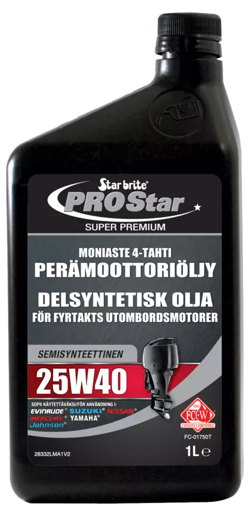 Star brite Moniaste 4-tahti 25W40 Perämoot.öljy synt. 1 L - Veneen Perämoottorin osat - 107228 - 1