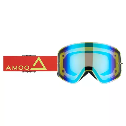 AMOQ Vision Magnetic Crossilasit Red-HiVis - Gold Mirror - ATV Ajolasit - 85148 - 1