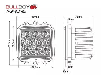 BULLBOY AGRILINE 60W VALTRA NELIÖ - Yleisosat ja tarvikkeet - 52018 - 1