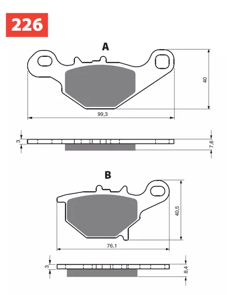 GOLDFREN Jarrupalat 226 Ceramic Carbon K1 - Moottoripyörän Jarrupalat - 88698 - 1