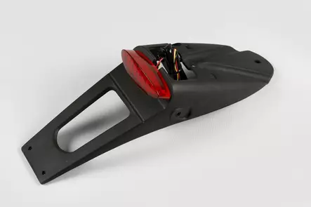 UFO Takalokasuoja LED-valolla Musta E-hyväksytty - Moottoripyörän Lokasuojat - 85128 - 1