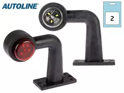 AUTOLINE LED ÄÄRIVALOPARI PUN/VAL. L-KUMIVARSI 12-24V - Yleisosat ja tarvikkeet - 51499 - 1