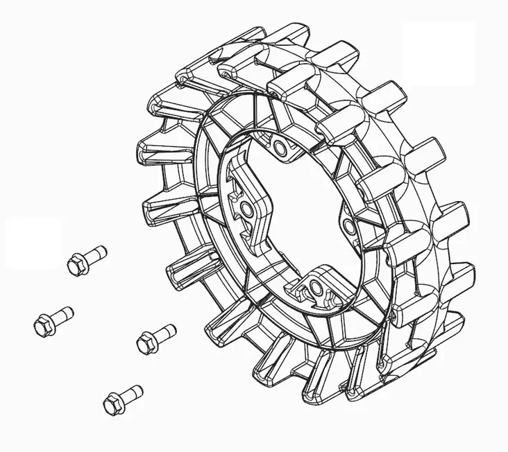 Camso Sprocket 16 teeth 4S, 4 bolt 3/8-16 x 1 1/4 - Mönkijän Telaketjusarjojen varaosat - 81399 - 1