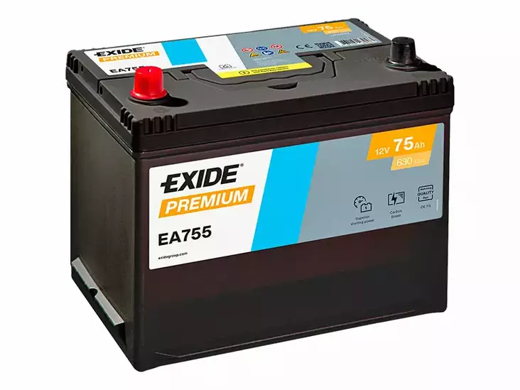 EA755 EXIDE PREMIUM 75AH 270X173X222 +/- 630A - Yleisosat ja tarvikkeet - 45659 - 1